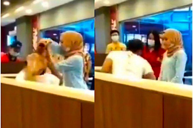 Wanita Mencurahkan Air Milo Atas Lelaki Di KFC Yang Dipercayai Curang